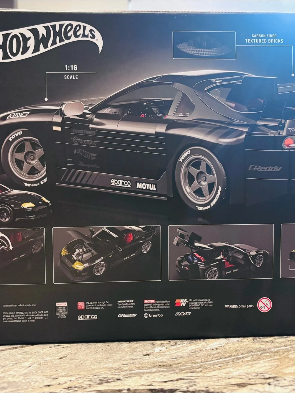 '94 Toyota Supra MKIV Die-Cast Car - Black with Red Interior